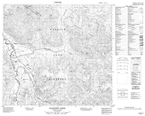 104H11 Eaglenest Creek Canadian topographic map, 1:50,000 scale