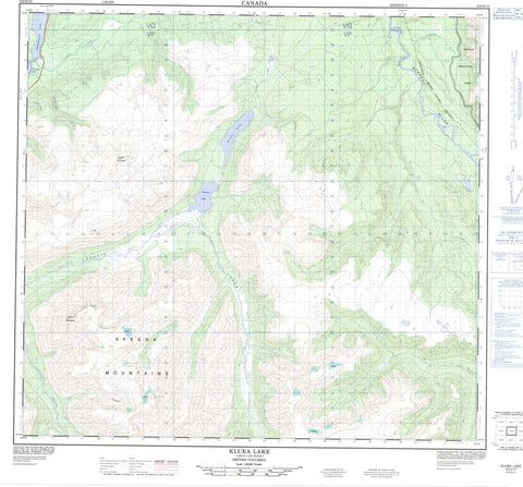 104H12 Kluea Lake Canadian topographic map, 1:50,000 scale