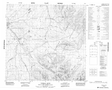 104I05 Tanzilla Butte Canadian topographic map, 1:50,000 scale