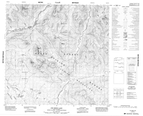 104I13 Joe Irwin Lake Canadian topographic map, 1:50,000 scale