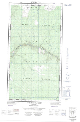 104J01W Stikine Canyon Canadian topographic map, 1:50,000 scale