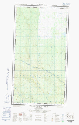 104J03E Tahltan River Canadian topographic map, 1:50,000 scale