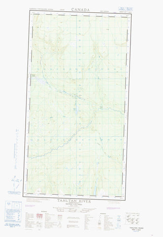 104J03W Tahltan River Canadian topographic map, 1:50,000 scale