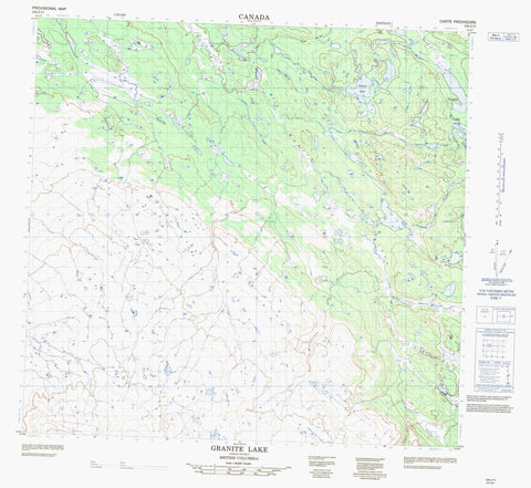 104J11 Granite Lake Canadian topographic map, 1:50,000 scale