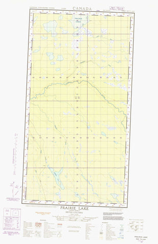 104J13E Prairie Lake Canadian topographic map, 1:50,000 scale