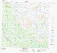 104J14 Kawdy Creek Canadian topographic map, 1:50,000 scale