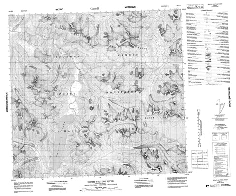 104K02 South Whiting River Canadian topographic map, 1:50,000 scale