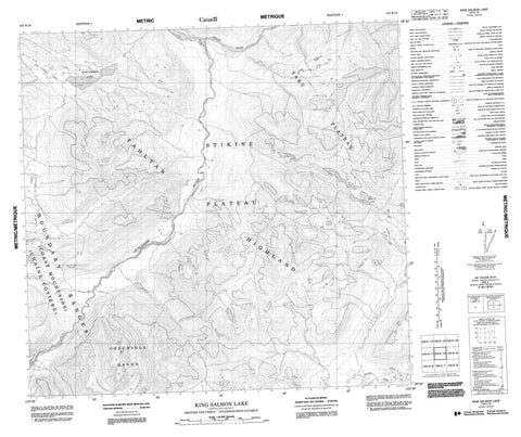 104K10 King Salmon Lake Canadian topographic map, 1:50,000 scale