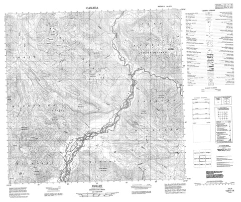 104K14 Inklin Canadian topographic map, 1:50,000 scale