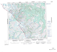 104K Tulsequah Canadian topographic map, 1:250,000 scale