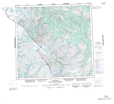 104K Tulsequah Canadian topographic map, 1:250,000 scale