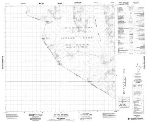 104L16 Mount Ogilvie Canadian topographic map, 1:50,000 scale