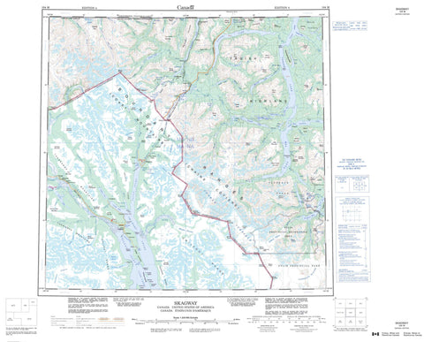 104M Skagway Canadian topographic map, 1:250,000 scale