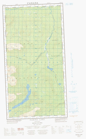 104N01W Nakina Lake Canadian topographic map, 1:50,000 scale
