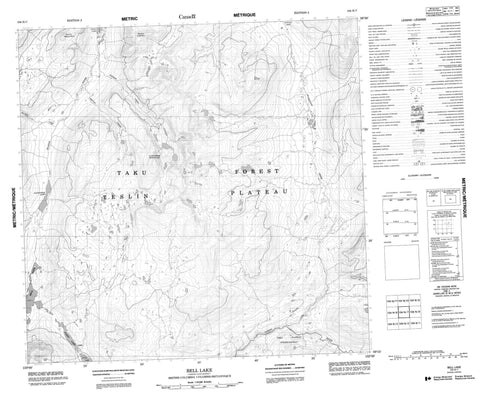 104N07 Bell Lake Canadian topographic map, 1:50,000 scale