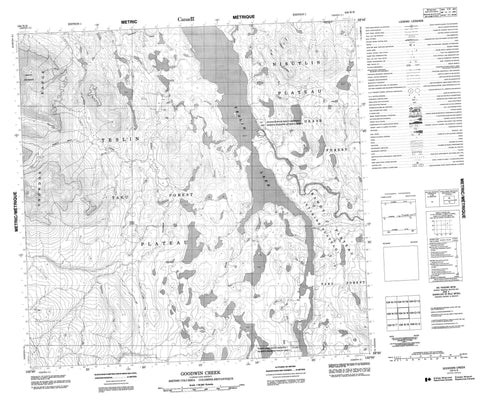 104N09 Goodwin Creek Canadian topographic map, 1:50,000 scale