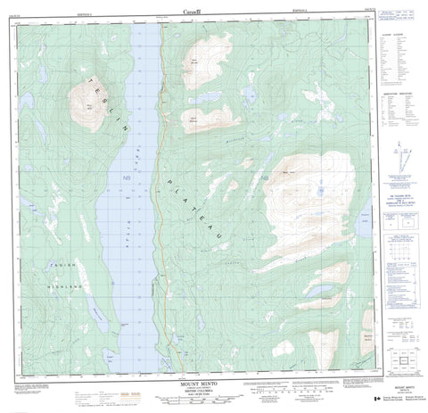 104N13 Mount Minto Canadian topographic map, 1:50,000 scale
