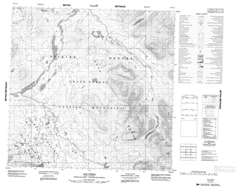 104O07 Ash Creek Canadian topographic map, 1:50,000 scale