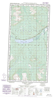 104O14W Swan Lake Canadian topographic map, 1:50,000 scale
