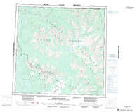 104O Jennings River Canadian topographic map, 1:250,000 scale
