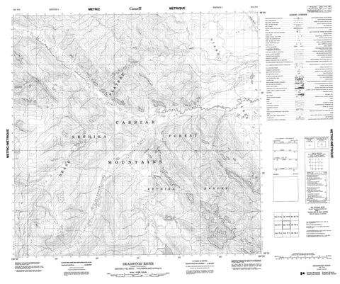 104P08 Deadwood River Canadian topographic map, 1:50,000 scale