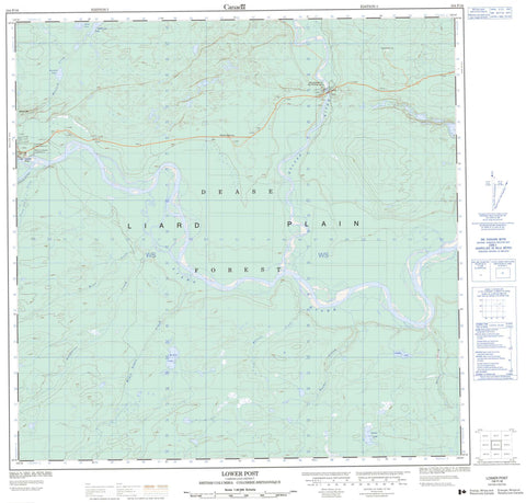 104P16 Lower Post Canadian topographic map, 1:50,000 scale