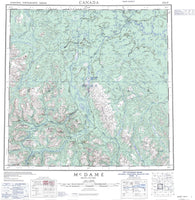 104P Mcdame Canadian topographic map, 1:250,000 scale