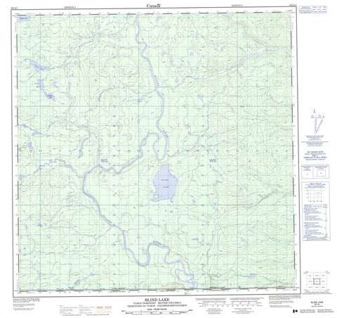 105A01 Blind Lake Canadian topographic map, 1:50,000 scale