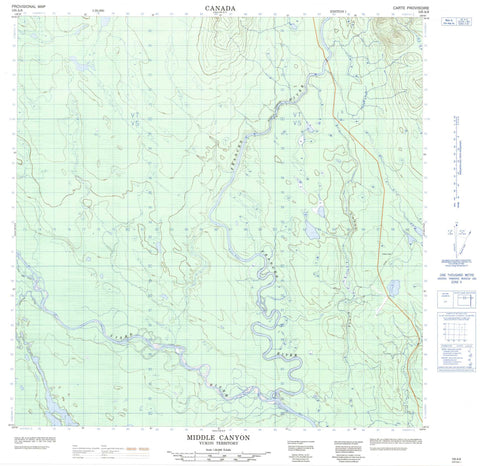 105A06 Middle Canyon Canadian topographic map, 1:50,000 scale