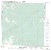 105B01 Spencer Creek Canadian topographic map, 1:50,000 scale