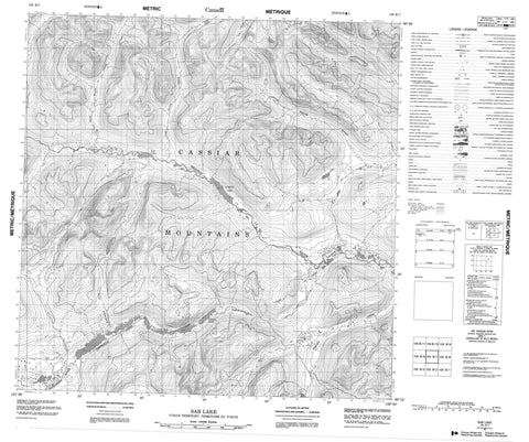105B07 Sab Lake Canadian topographic map, 1:50,000 scale