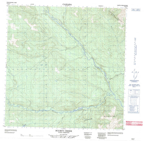 105B15 Scurvy Creek Canadian topographic map, 1:50,000 scale