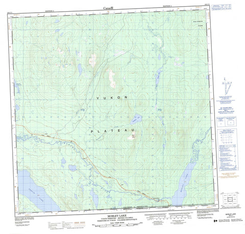 105C01 Morley Lake Canadian topographic map, 1:50,000 scale