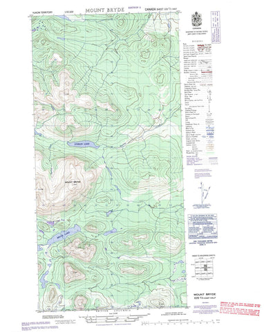 105C03E Mount Bryde Canadian topographic map, 1:50,000 scale