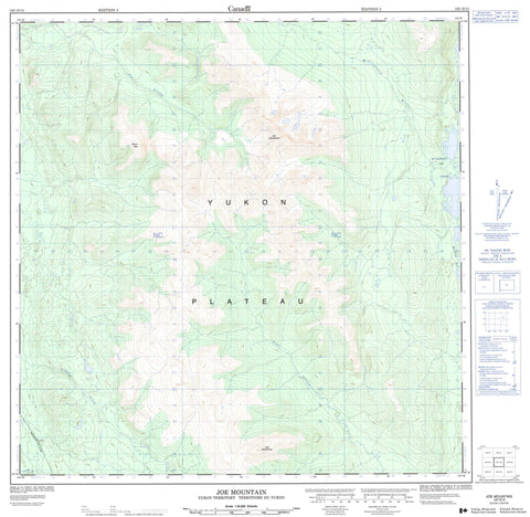 105D15 Joe Mountain Canadian topographic map, 1:50,000 scale