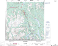 105D Whitehorse Canadian topographic map, 1:250,000 scale