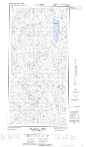 105E05W Braeburn Lake Canadian topographic map, 1:50,000 scale