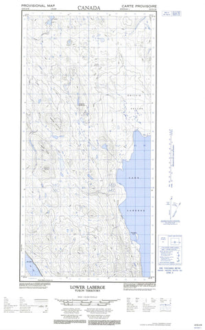 105E06W Lower Laberge Canadian topographic map, 1:50,000 scale