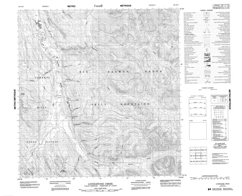 105E08 Livingstone Creek Canadian topographic map, 1:50,000 scale