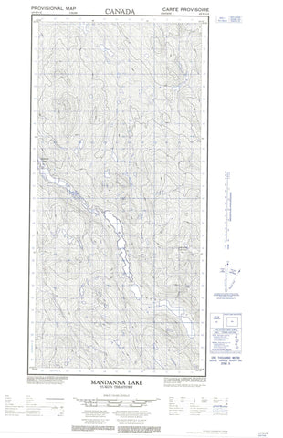 105E13E Mandanna Lake Canadian topographic map, 1:50,000 scale