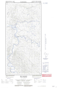 105E15W Big Salmon Canadian topographic map, 1:50,000 scale