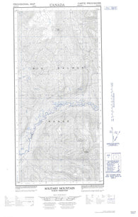 105E16E Solitary Mountain Canadian topographic map, 1:50,000 scale