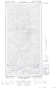 105E16W Solitary Mountain Canadian topographic map, 1:50,000 scale