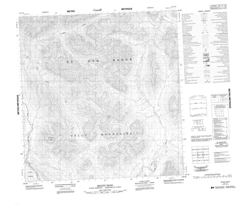 105F08 Mount Hogg Canadian topographic map, 1:50,000 scale