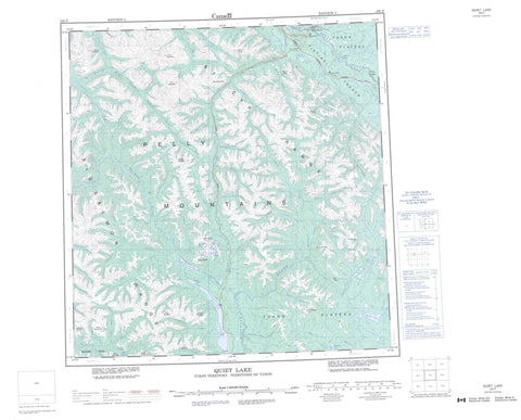 105F Quiet Lake Canadian topographic map, 1:250,000 scale