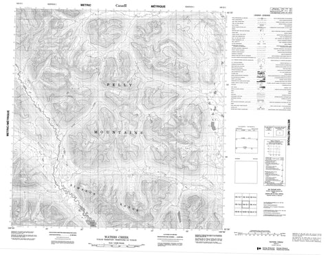 105G01 Waters Creek Canadian topographic map, 1:50,000 scale