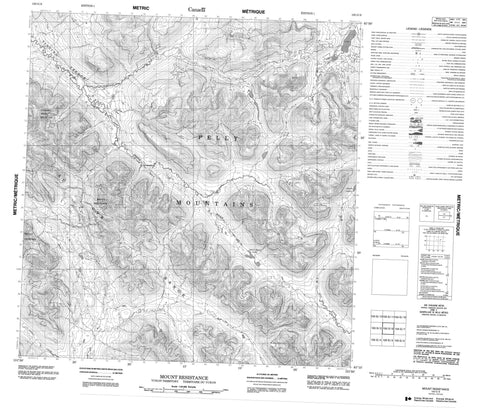 105G06 Mount Resistance Canadian topographic map, 1:50,000 scale