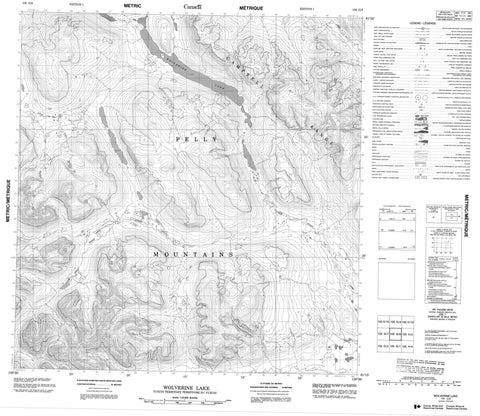 105G08 Wolverine Lake Canadian topographic map, 1:50,000 scale