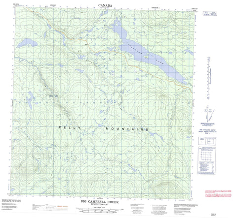 105G10 Big Campbell Creek Canadian topographic map, 1:50,000 scale