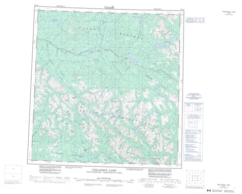 105G Finlayson Lake Canadian topographic map, 1:250,000 scale